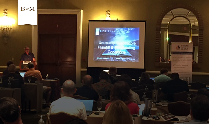 Gregory L. Bentley presenting at the Consumer Attorney of California Donald L. Galine Hawaii Travel Seminar