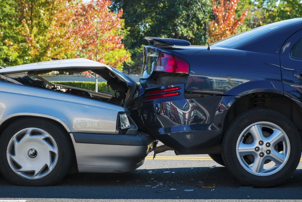 Rear end car wreck